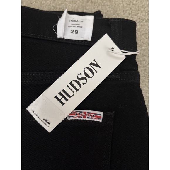 NWT Womens Hudson Jeans Rosalie Pants High Rise Wide Leg Ankle Black Sz 29 - Picture 6 of 13